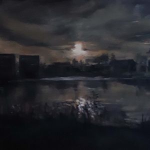 Zonsondergang olieverf